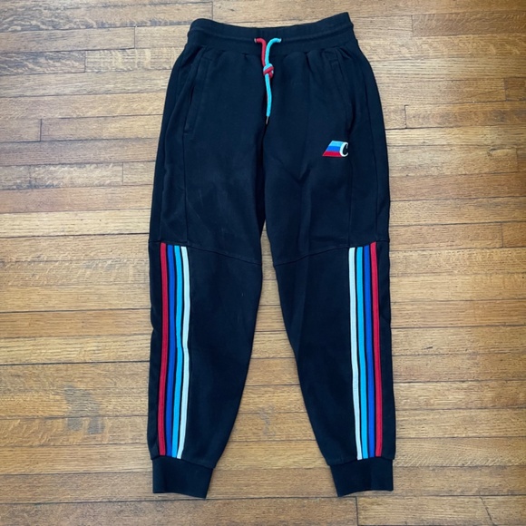 Rare Cookies Striped & Embroidered Sweatpants Sz S - Picture 2 of 11
